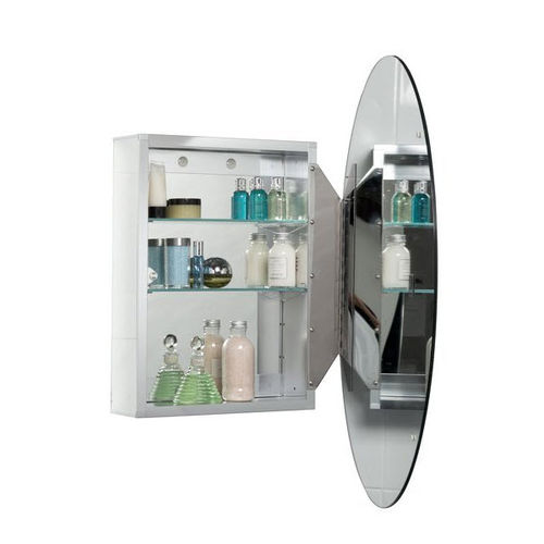 Wandmontierter Hausapotheke - SINGLE DOOR OVAL - JACUZZI - mit Spiegel