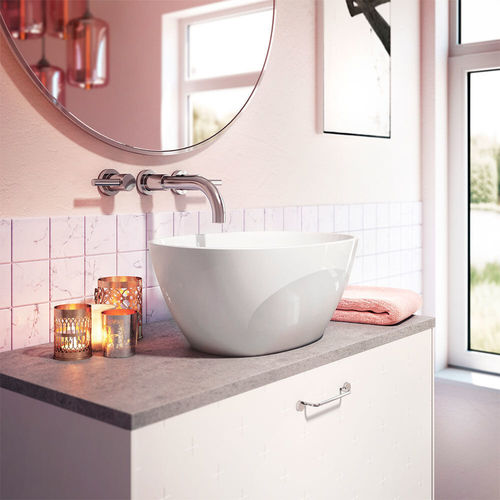 Aufsatzwaschbecken - CONTENTO® - JACUZZI - Mineralwerkstoff / Hochglanz / oval