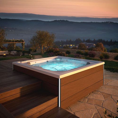 Whirlpool zum Aufstellen - J-LX® - JACUZZI - quadratisch / 7 Plätze / für Außenbereich