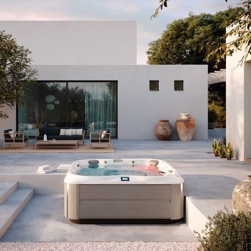 Whirlpool zum Aufstellen - J-375™ - JACUZZI - quadratisch / für Eckeinbau / Sechssitzer