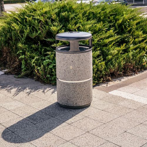 Park-Abfallbehälter - 41 - Encho Enchev - ETE - freistehend / galvanisiertem Stahl / pulverbeschichteter Stahl