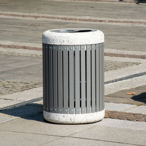 Park-Abfallbehälter - 45 - Encho Enchev - ETE - freistehend / galvanisiertem Stahl / pulverbeschichteter Stahl