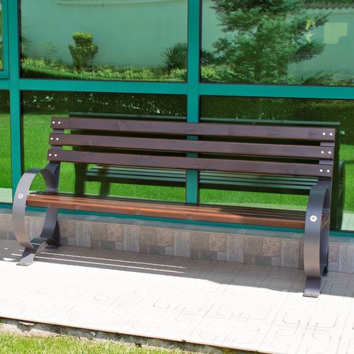Moderne Bank für den öffentlichen Raum - 48 - Encho Enchev - ETE - Bambus / galvanisiertem Stahl / pulverbeschichteter Stahl