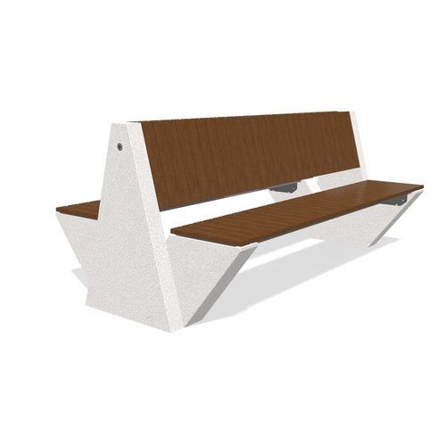 Moderne Gartenbank - 357 - Encho Enchev - ETE - Hochleistungsbeton / Massivholz / Iroko