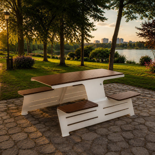 Moderne Tischgarnitur - 389 - Encho Enchev - ETE - Holz / Metall / Garten