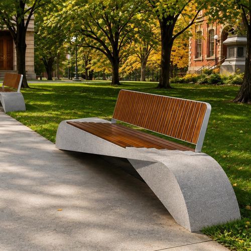 Moderne Bank für den öffentlichen Raum - MODEL 248 - Encho Enchev - ETE - Edelstahl / Beton / Hochleistungsbeton