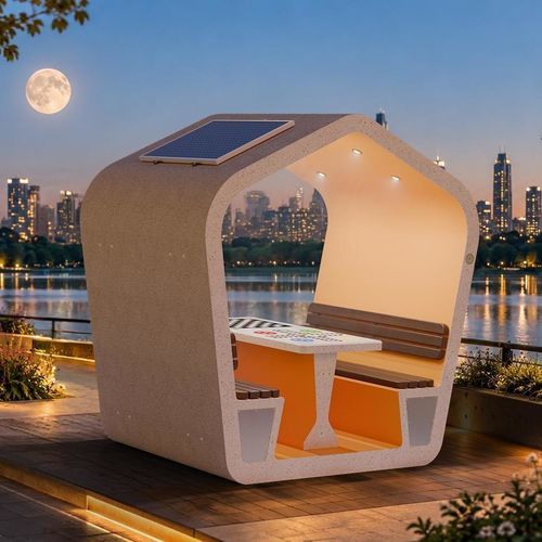 Bambus-Pavillon - MODEL 430 - Encho Enchev - ETE - Nussbaum / Holz / aus Beton