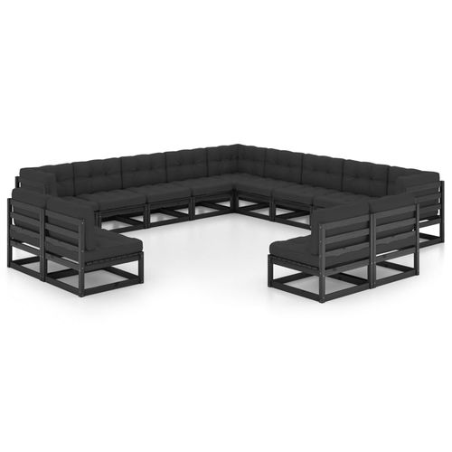 Modernes Lounge-Gartenmöbel - vidaXL 13-tlg : 3076958 - desayo - Kiefer / Massivholz / Stoff