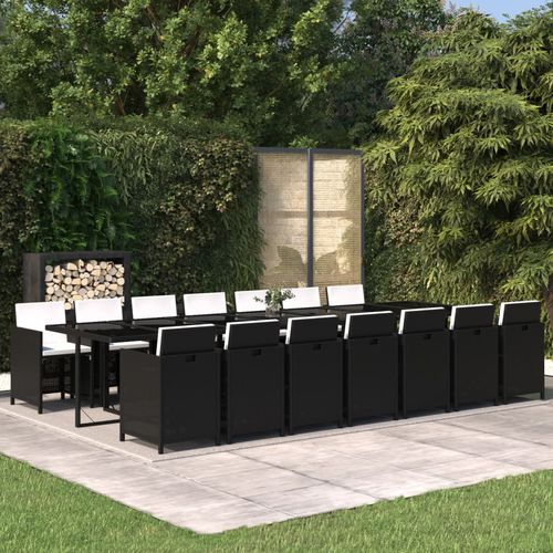 Moderne Tisch- und Stuhlkombination - vidaXL 15-tlg : 3095638 - desayo - für Garten / Stoff / pulverbeschichteter Stahl
