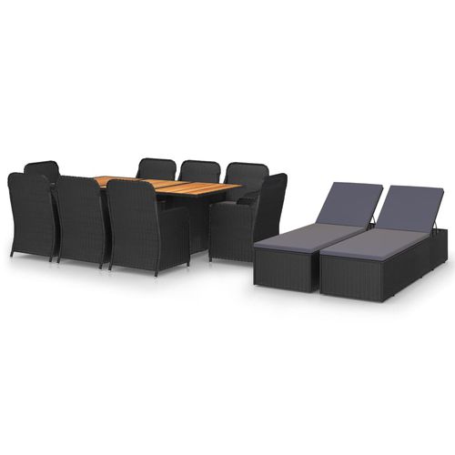 Moderne Tisch- und Stuhlkombination - vidaXL 11-tlg : 3059476 - desayo - für Garten / Akazie / Massivholz