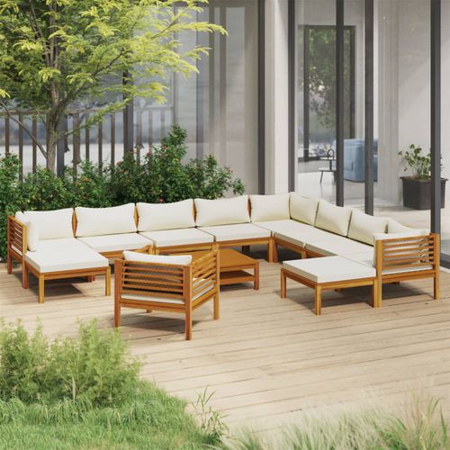 Modernes Lounge-Gartenmöbel - vidaXL 12-tlg : 3086943 - desayo - Akazie / Massivholz / geöltes Holz