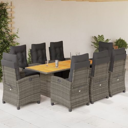 Moderne Tisch- und Stuhlkombination - vidaXL 9-tlg : 3212712 - desayo - für Garten / für Terrasse / Akazie