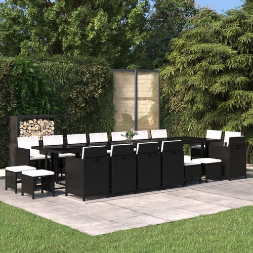 Moderne Tisch- und Stuhlkombination - vidaXL 19-tlg : 3095642 - desayo - für Garten / Stoff / pulverbeschichteter Stahl