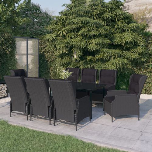 Moderne Tisch- und Stuhlkombination - vidaXL 9-tlg : 3099642 - desayo - für Garten / für Terrasse / Stoff