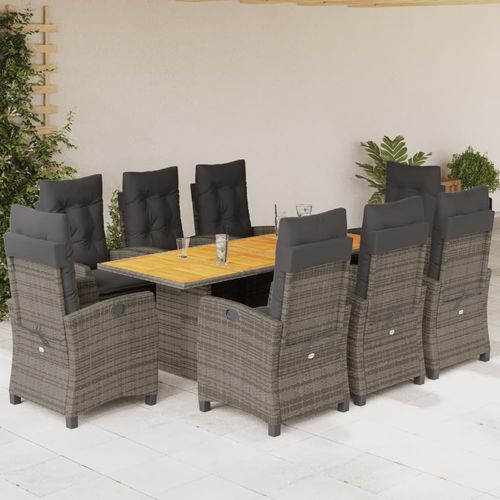 Moderne Tisch- und Stuhlkombination - vidaXL 9-tlg : 3212711 - desayo - für Garten / für Terrasse / Akazie