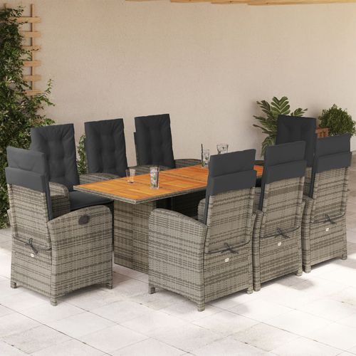 Moderne Tisch- und Stuhlkombination - vidaXL 9-tlg : 3212280 - desayo - für Garten / für Terrasse / Stoff