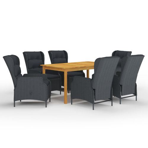 Moderne Tisch- und Stuhlkombination - vidaXL 7-tlg : 3067841 - desayo - für Garten / Stoff / Akazie