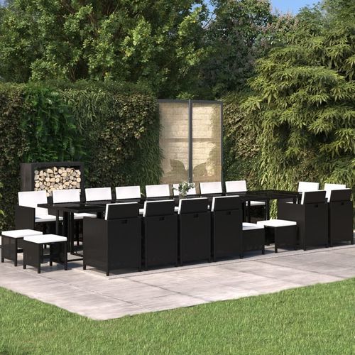 Moderne Tisch- und Stuhlkombination - vidaXL 21-tlg : 3095669 - desayo - für Garten / Stoff / pulverbeschichteter Stahl