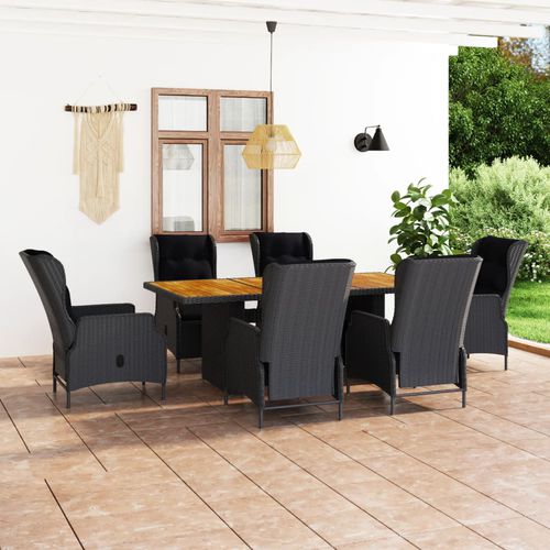 Moderne Tisch- und Stuhlkombination - vidaXL 7-tlg : 3060137 - desayo - für Garten / für Terrasse / Stoff