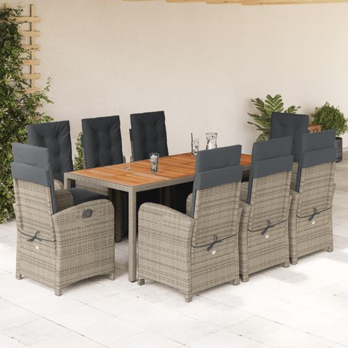 Moderne Tisch- und Stuhlkombination - vidaXL 9-tlg : 3212485 - desayo - für Garten / für Balkon / Stoff