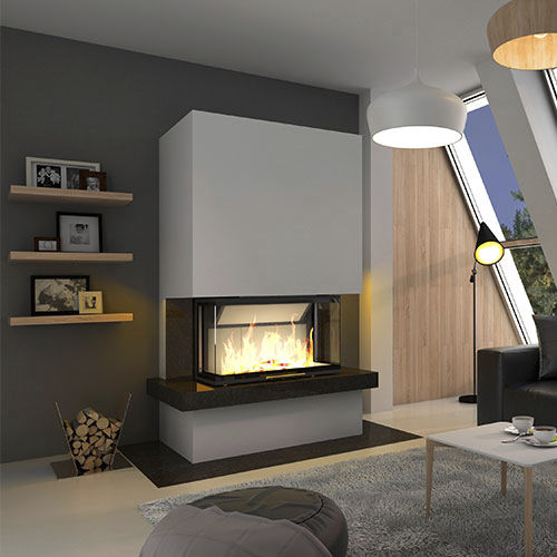 Kit-Kamin - HI-Royal Extra V2 3BTh - desayo - Holz / selbsttragend / für Wandmontage