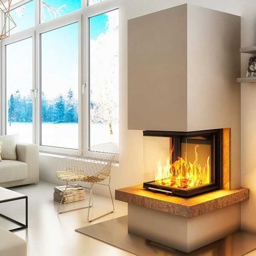 Kit-Kamin - HI-Royal V2 - desayo - Holz / selbsttragend / für Wandmontage