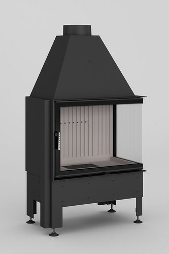 Doppelseitiger Kamineinsatz - Volcano 2PT - Slim - desayo - Holz / Stahl / modern