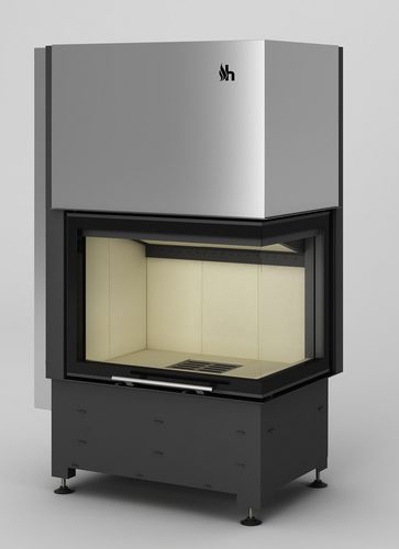 Doppelseitiger Kamineinsatz - Volcano WPTh-12 - desayo - Holz / Stahl / modern