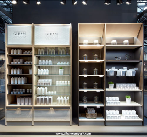 Mehrzweck-Präsentierregal - M32 FRAME - GIBAM SHOPS SPA - wandmontiert / Holz / für Einzelhandel