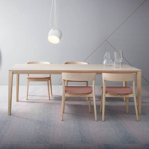 Moderner Esstisch - SMITH - SP01 design - Esche / Glas / Gestell aus Massivholz