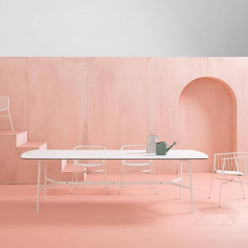 Moderner Tisch - EILEEN - SP01 design - Esche / HPL / Gestell aus rostfreiem Edelstahl