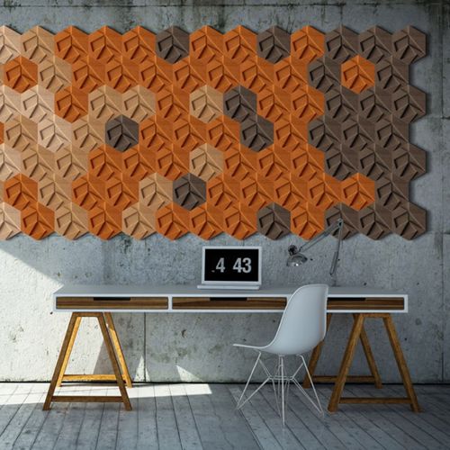 Innenwandverkleidung - HEXAGON - Muratto - Kork / 3D / 3D-Effekt