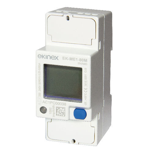 Einphasiger Energiezähler - EK-ME1-80M - ekinex® - digital / 50 Hz / 60 Hz