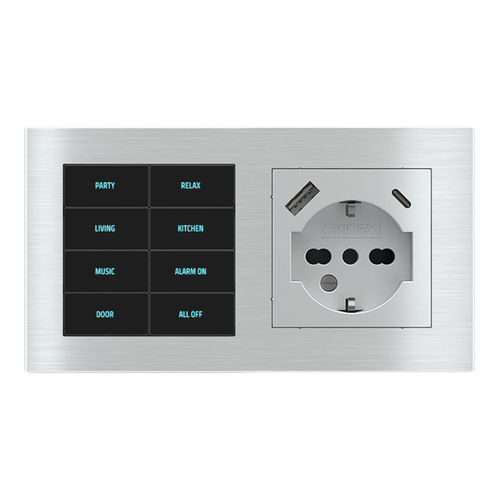 Schalter für Hausautomationssystem - EK-E20-TP-8T-P | EK-PWS-IT-USB - ekinex® - für Rollläden / für Rollos / Druck