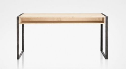 Moderner Schreibtisch - LLLP by Nicholas Rose - Sperrholz / Stahl / mit Kufengestell