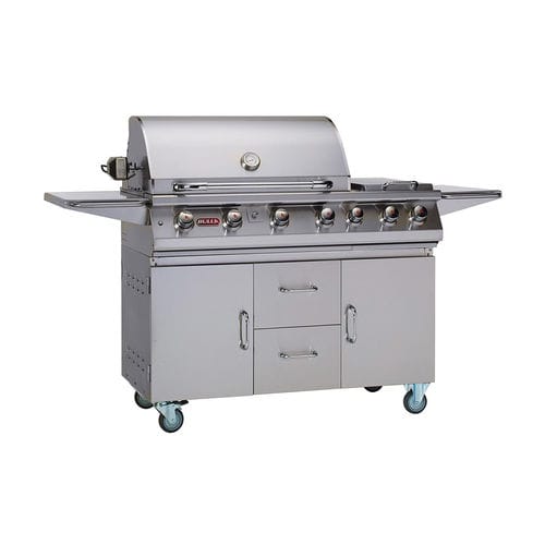 Gas-Gartengrill - PREMIUM - BULL EUROPE - für professionellen Einsatz / auf Rollen / Edelstahl