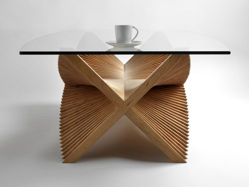 Moderner Couchtisch - BEATING WINGS - David Tragen - Holz / rechteckig / handgefertigt