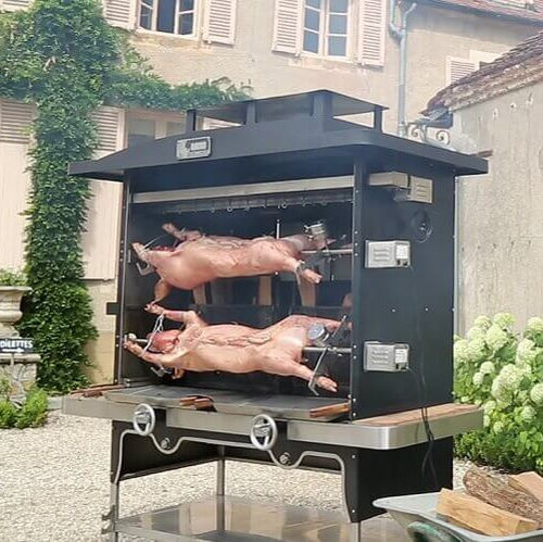 Holzbräter - 1200 - Rhino Grill - Holzkohle / mobil / mit 2 Spindeln