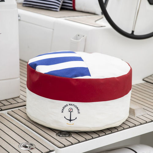 Modernes Sitzkissen - Solo French Navy - 727 sailbags - Stoff / PVC / aus recyceltem Stofftuch