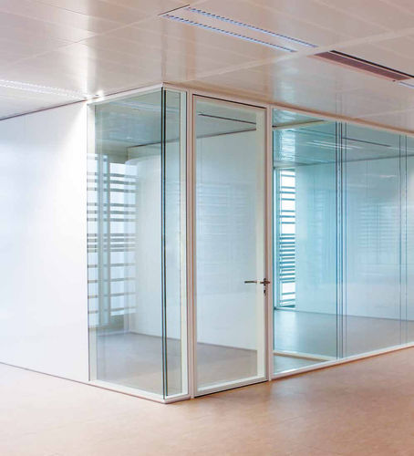 Abnehmbare Trennwand - PRIMACY - PREMOSA - mit Doppelverglasung / Aluminium / Büro