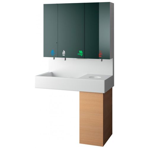 Wandmontierter Waschtisch-Unterschrank - RES-868 series - SUPRATECH - Eiche / melaminbeschichtet / Harz