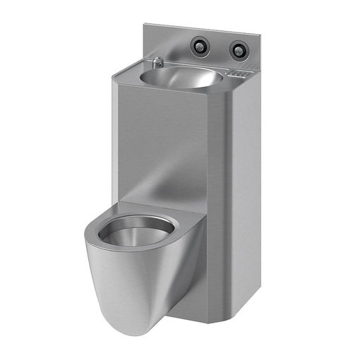 Wandhängendes WC - COMPAC - SUPRATECH - Edelstahl / für Gefängnis / für Gewerbegebrauch