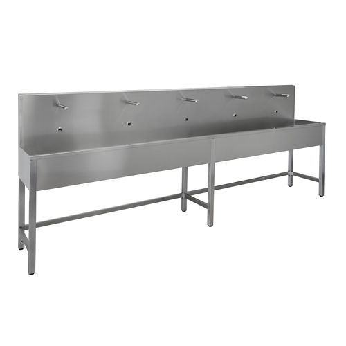 Bodenstehendes Handwaschbecken - LMP-05 series - SUPRATECH - rechteckig / Edelstahl / für öffentliche Sanitäreinrichtungen