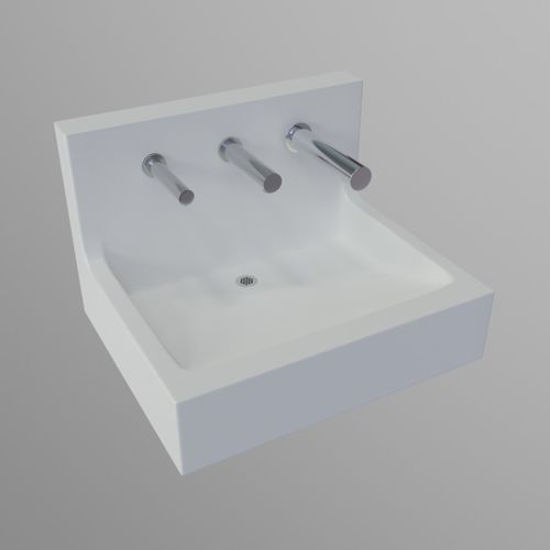Wand-Waschbecken - LA series - SUPRATECH - Verbundwerkstoff / Mischbatterie / behindertenfreundlich