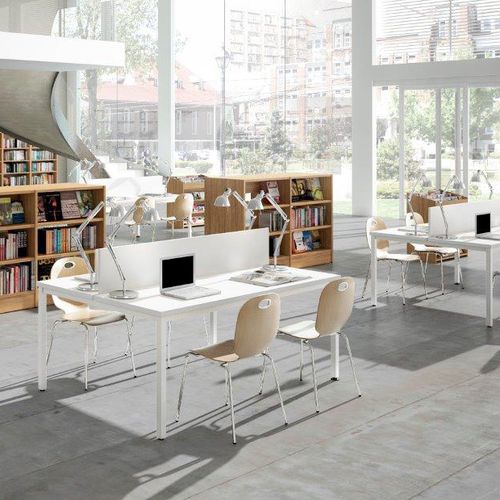 Schreibtisch für Open Space - MENTOR - EMOBOK - modern / melaminbeschichtet / mit Stauraum