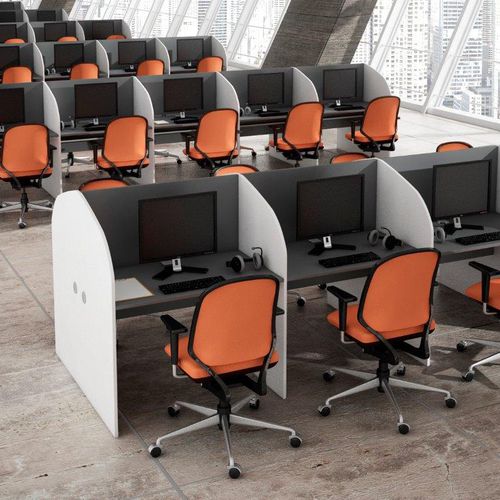 Schreibtisch für Open Space - EMOBOK - modern / melaminbeschichtet / modulierbar