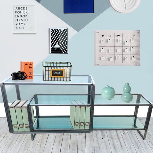 Niedriges Regal - S_LONG - Castellani.it srl - modern / Metall / Glas