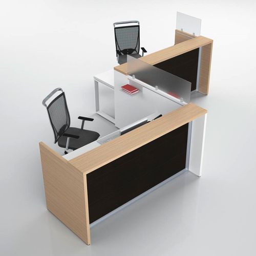 Empfangstheke für Eckeinbau - EOS_3 - Castellani.it srl - Holz / Metall / melaminbeschichtet