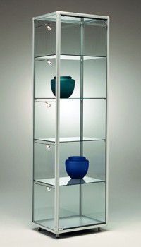 Moderne Vitrine - AL51 - Castellani.it srl - auf Beinen / Glas / Aluminium