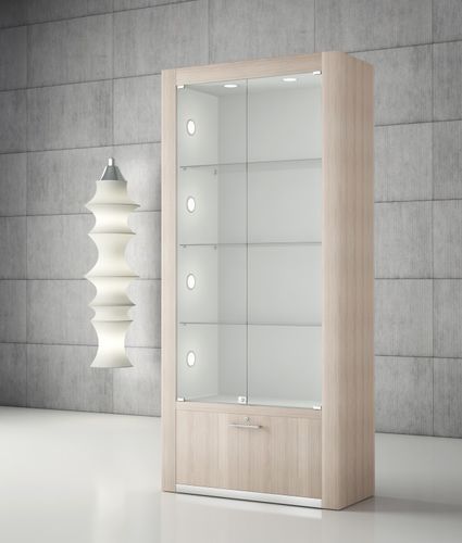 Moderne Vitrine - Q/80_BF - Castellani.it srl - auf Beinen / Glas / Holz